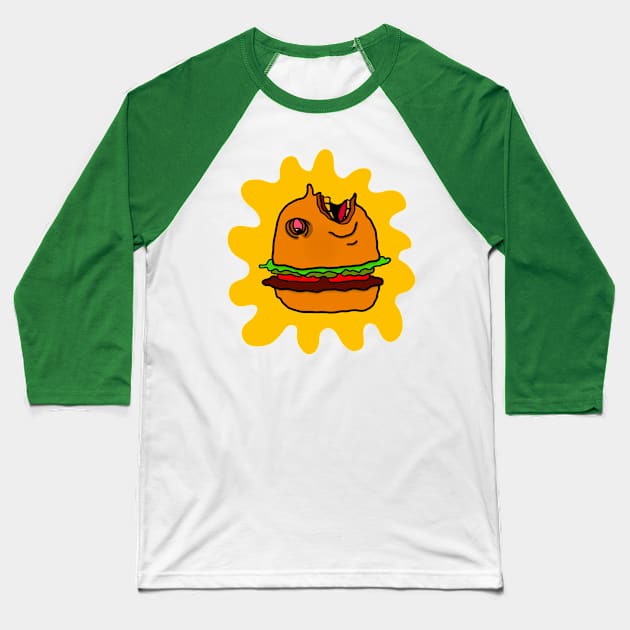 Hamburger madness Baseball T-Shirt by Purely simple doodles